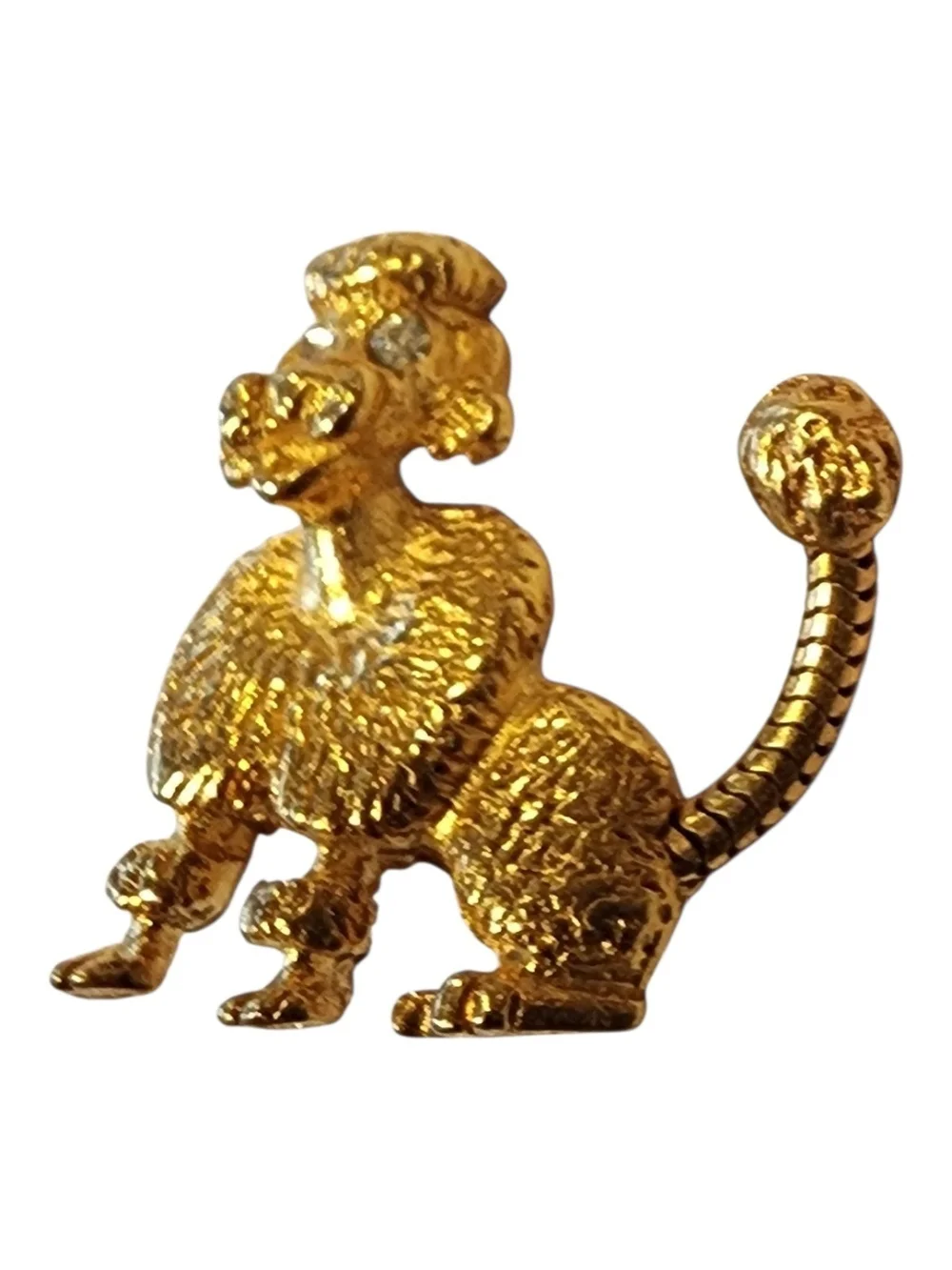 Gold Poodle Dog Brooch Pin - Classic Pet Accessory